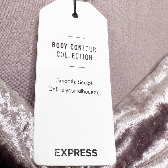 Express NWT Womens Textured Velour Ruched Sweetheart Neck Long Sleeve Top M - Picture 6 of 8